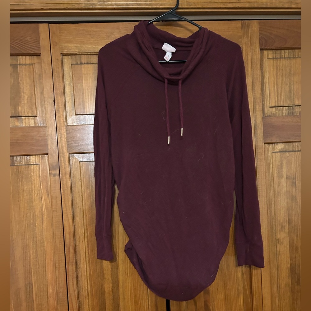 Isabel Maternity by Ingrid & Isabel Maroon Cowl Neck Top